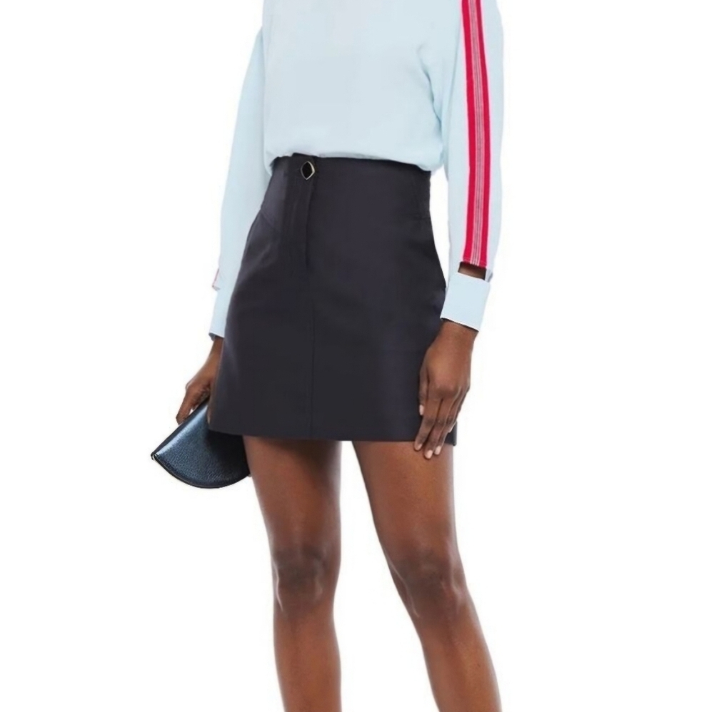 Sandro Lucienne Blue and Red Striped Cutout Top. - Picture 2 of 8